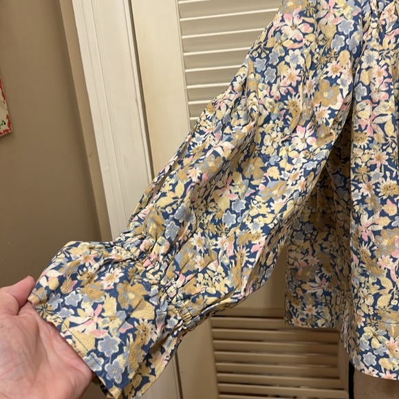 Free People James Smock Top in Light Blue Chambray Combo, Size XLarge, NWT - Picture 10 of 16